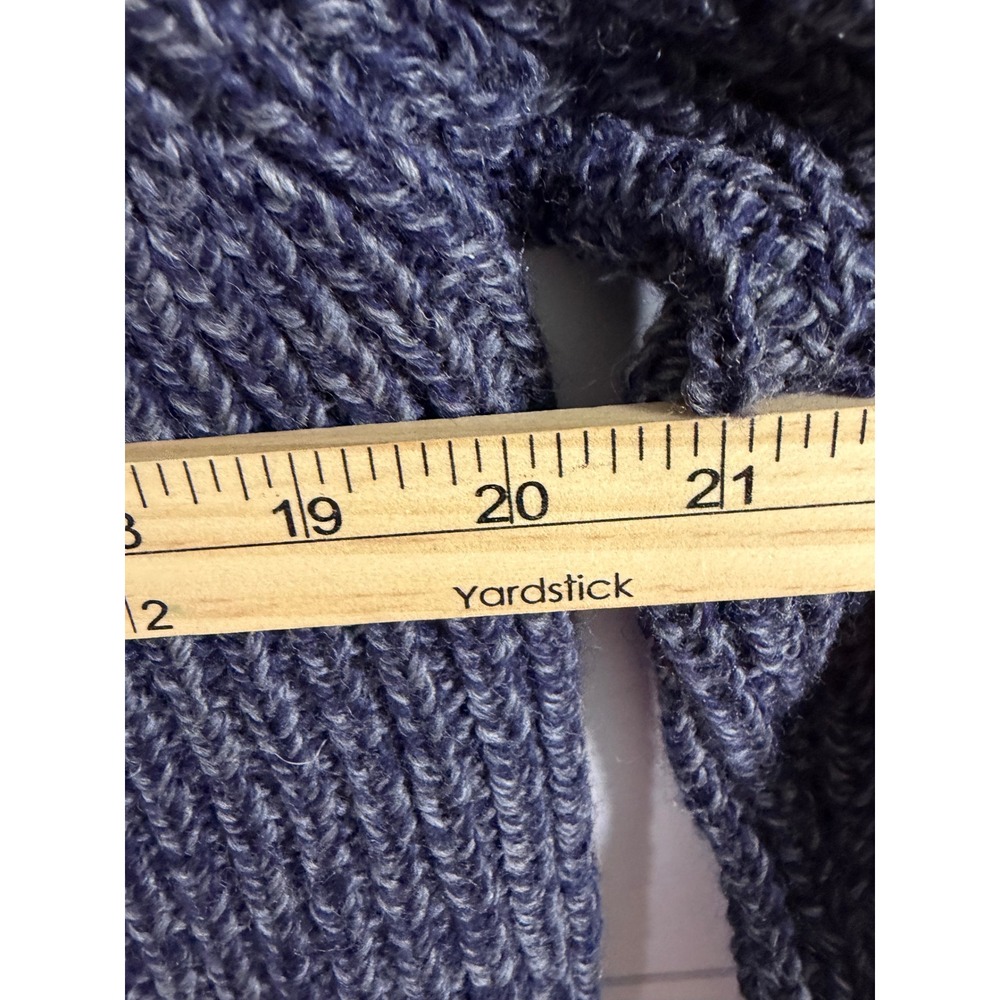Aran Crafts Sweater Ireland Blue Merino Wool Men M 1/4 Zip Heritage Fisherman - Picture 8 of 8